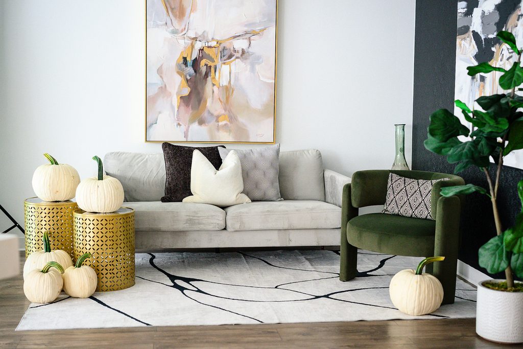 Fall/Autumn decor at BLK STRY Studio for Fall mini sessions - Christmas minis sessions
